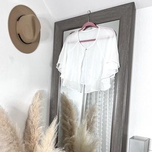 Women's Ivory Soft Chiffon Shawl Wraps Shrug